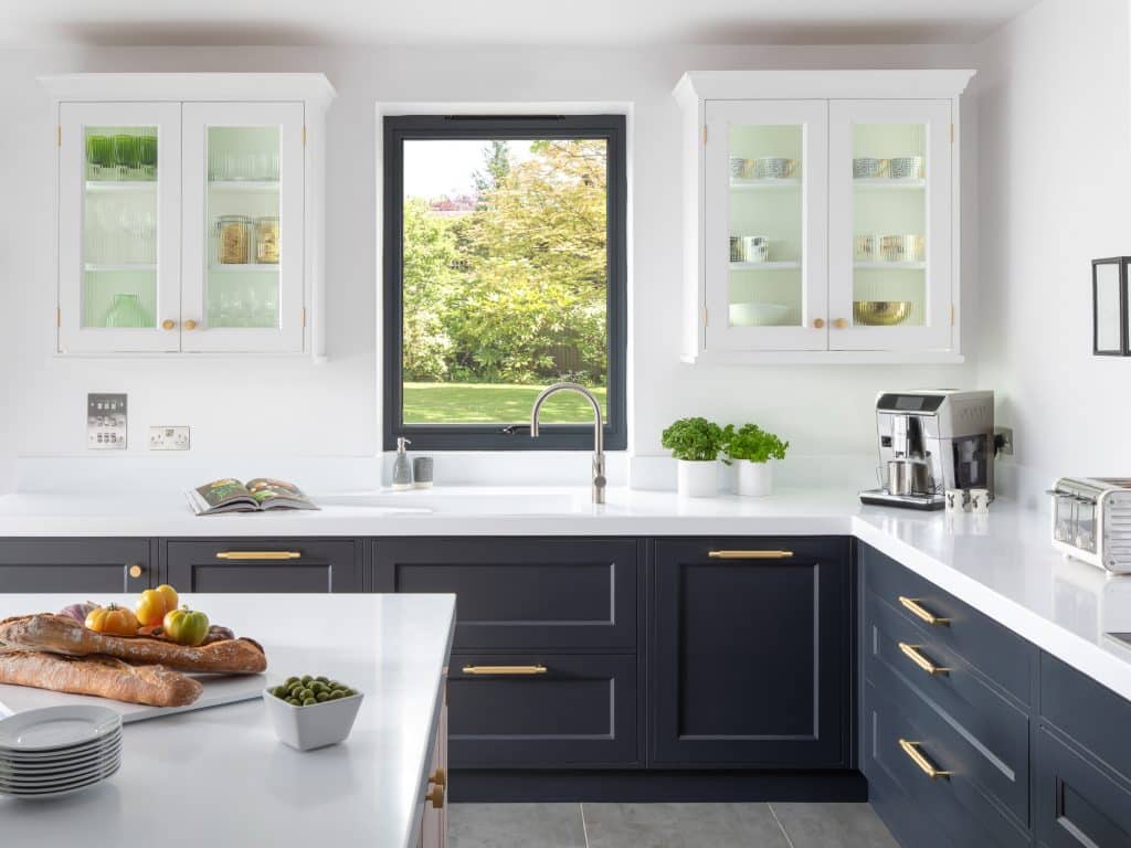 Dark blue Shaker kitchen with handmade cabinetry in Tunbridge Wells