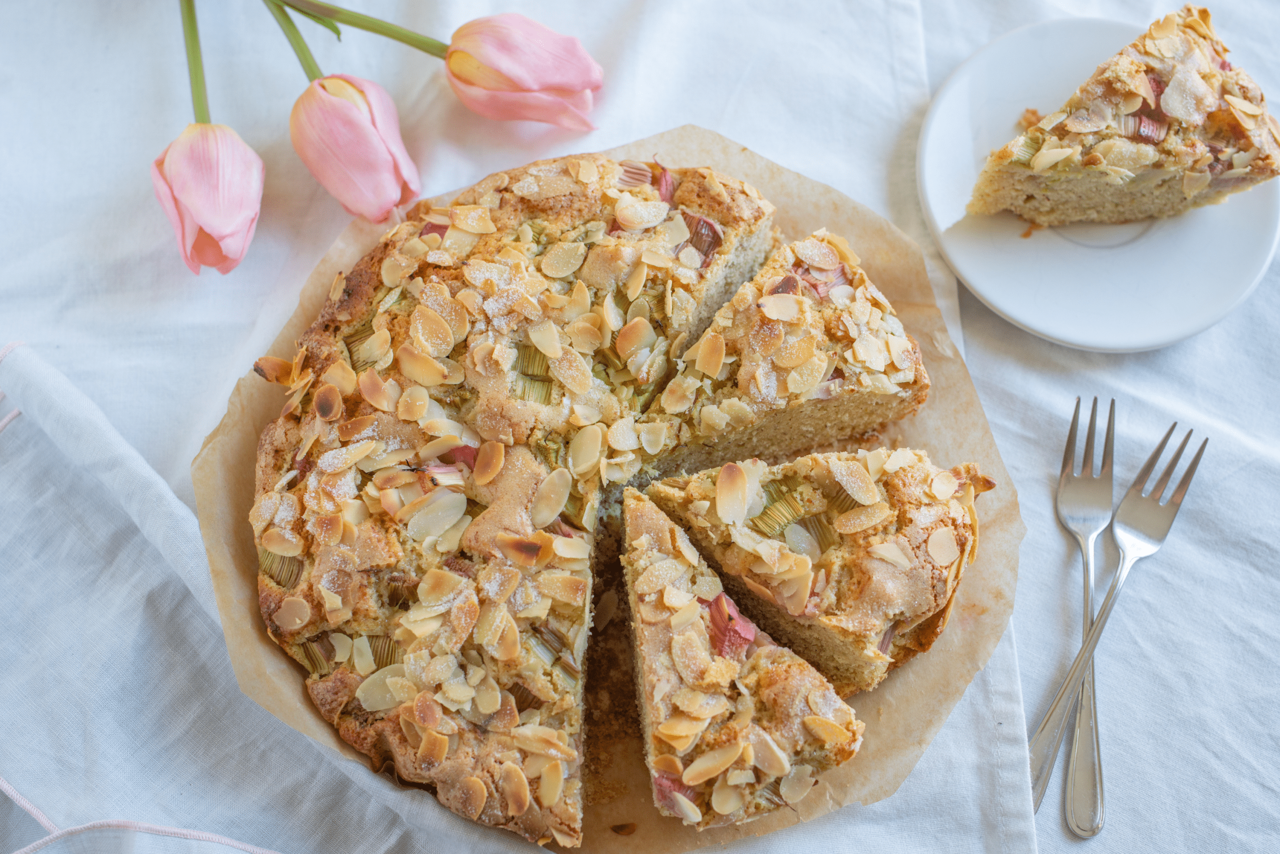 Rhubarb & Custard Cake