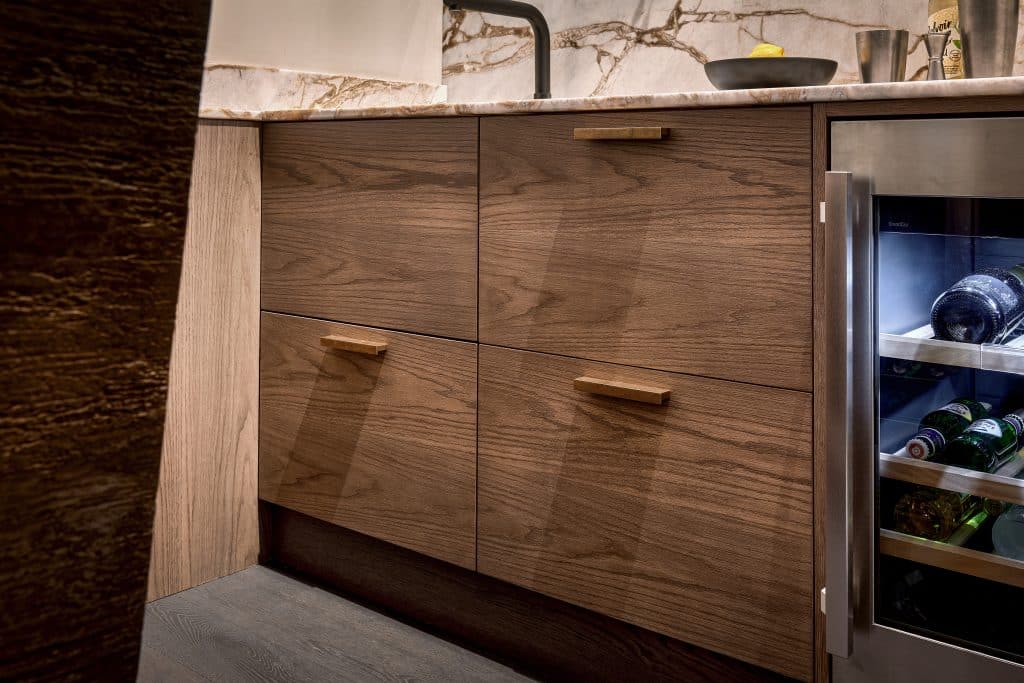 Slab fronted wooden doors