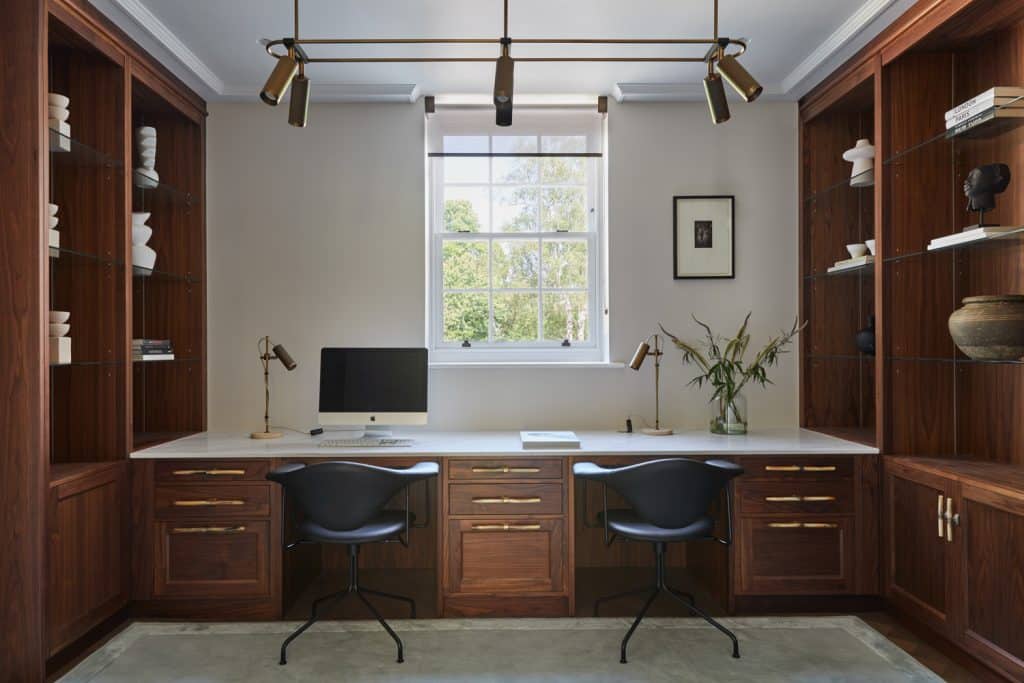 Solid walnut bespoke home office