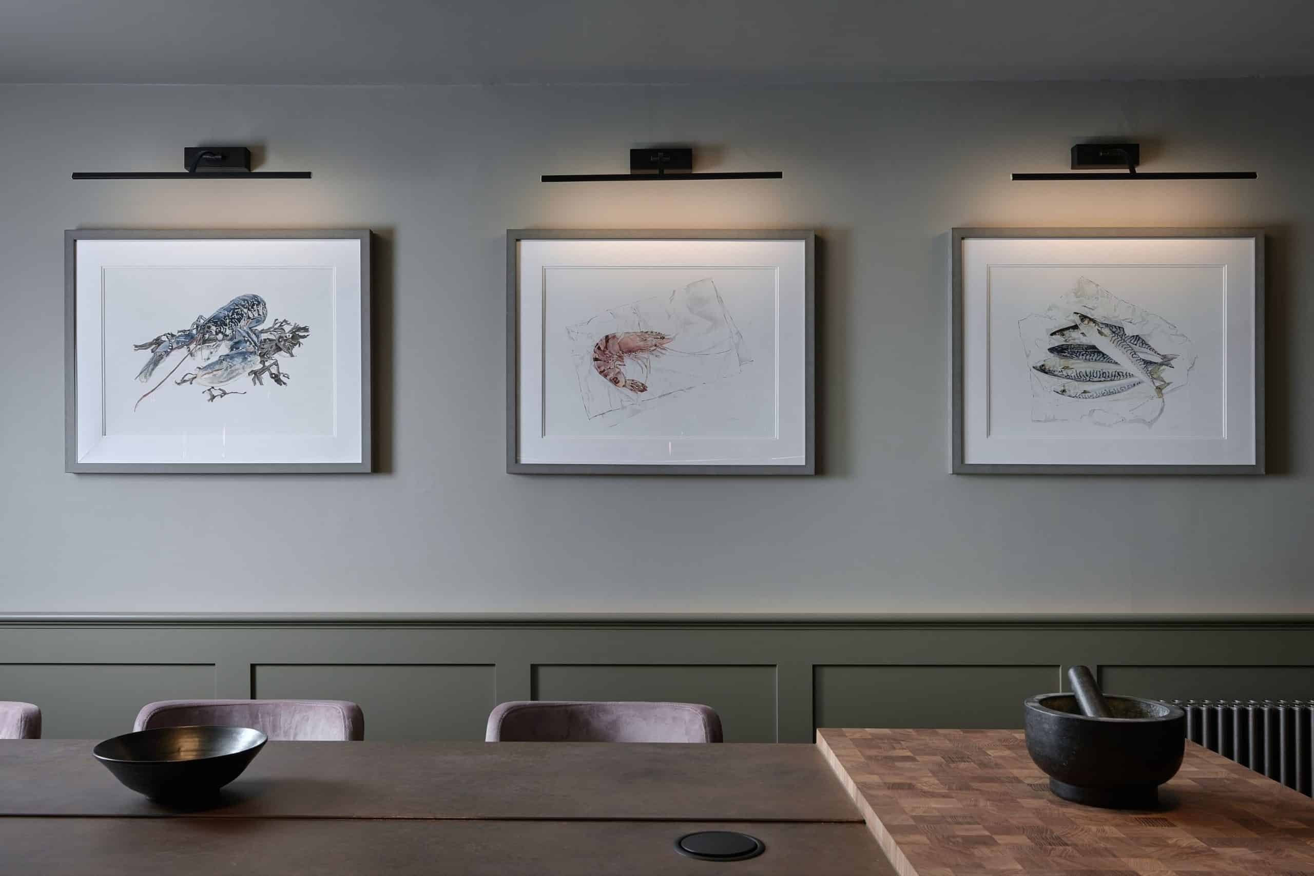 Lucy Clayton seafood watercolour paintings