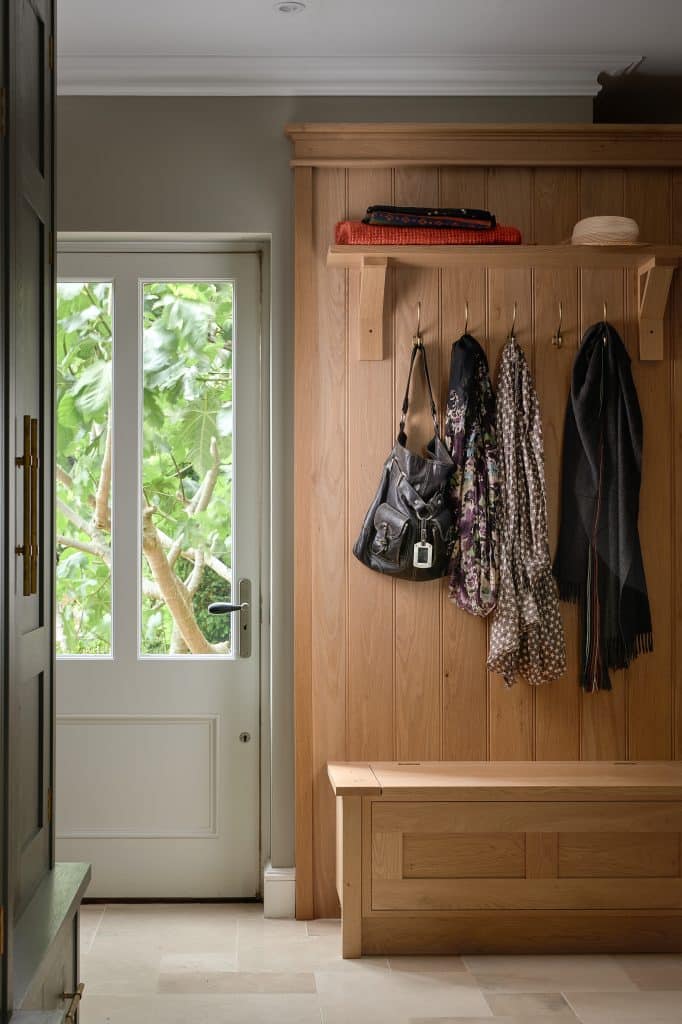 Luxury boot room with bespoke joinery in Sevenoaks